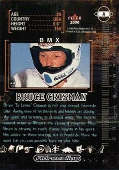 2000 Fleer Adrenaline - Autographs #A Bruce Crisman Back